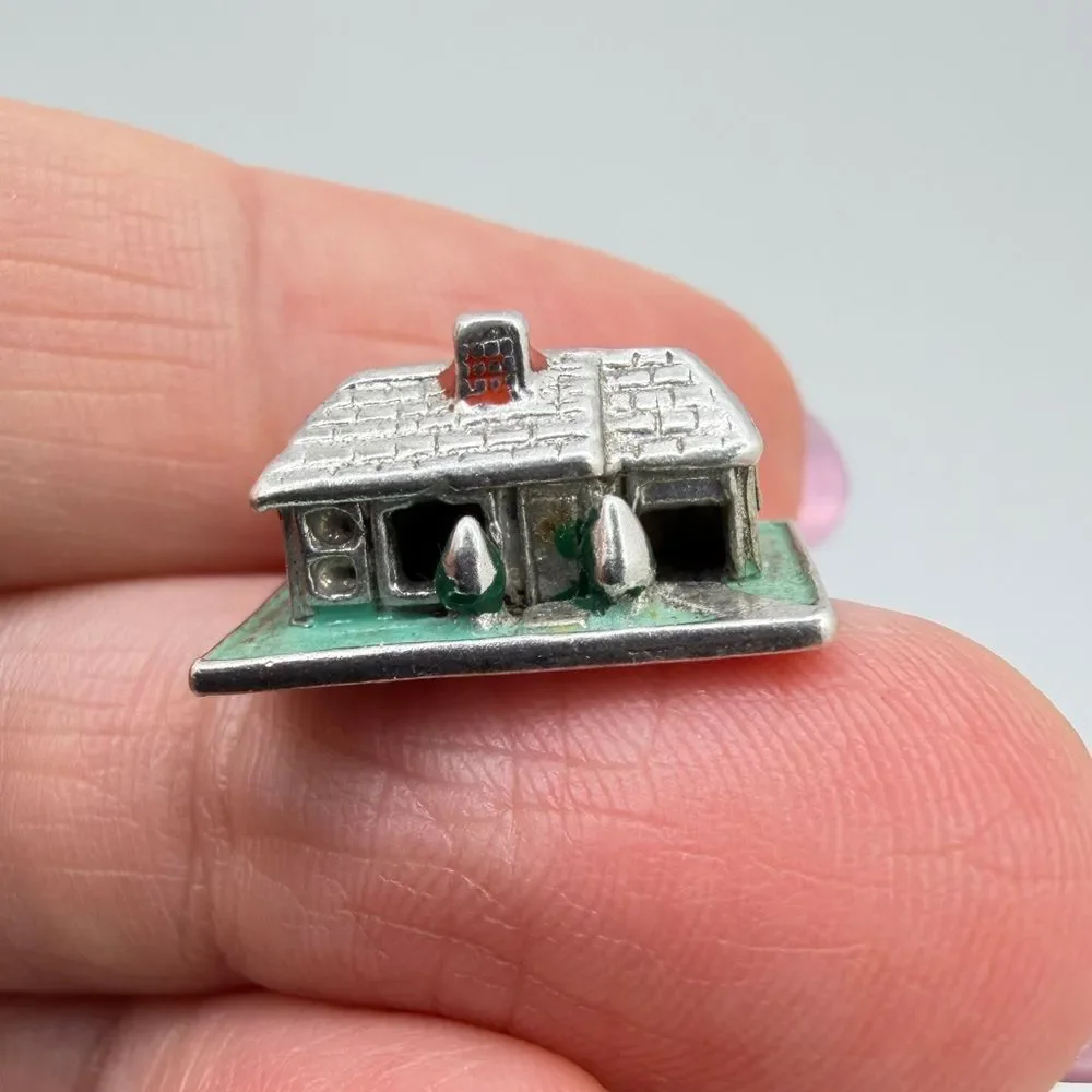 Vintage Sterling Silver‎ and Enamel House Charm/Pendant!